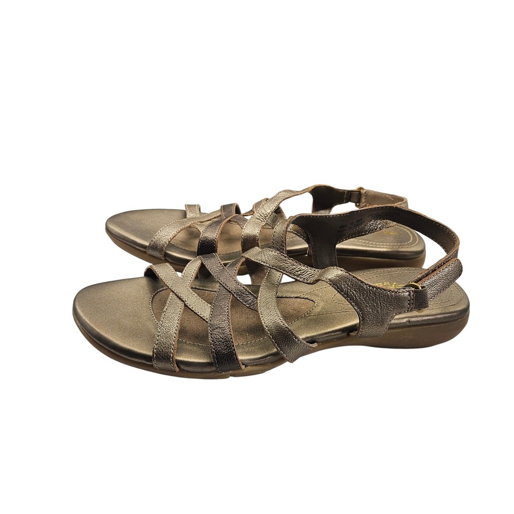 Natural Soul Bronze Slingback Strappy Caged Sandals‎ Women Sz 10 Shoes #345